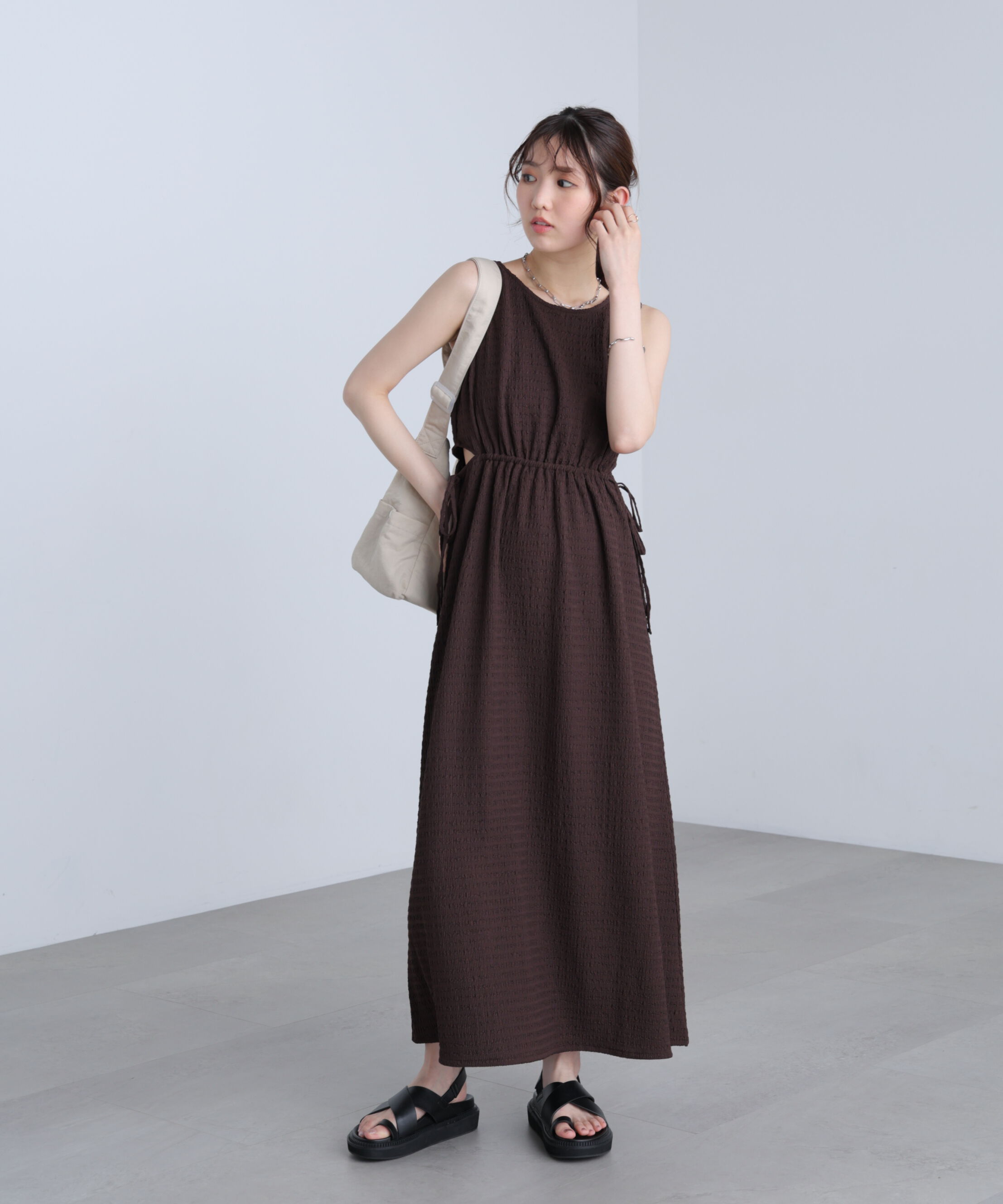  「サイドカットノースリカットソーワンピース」|ワンピース|