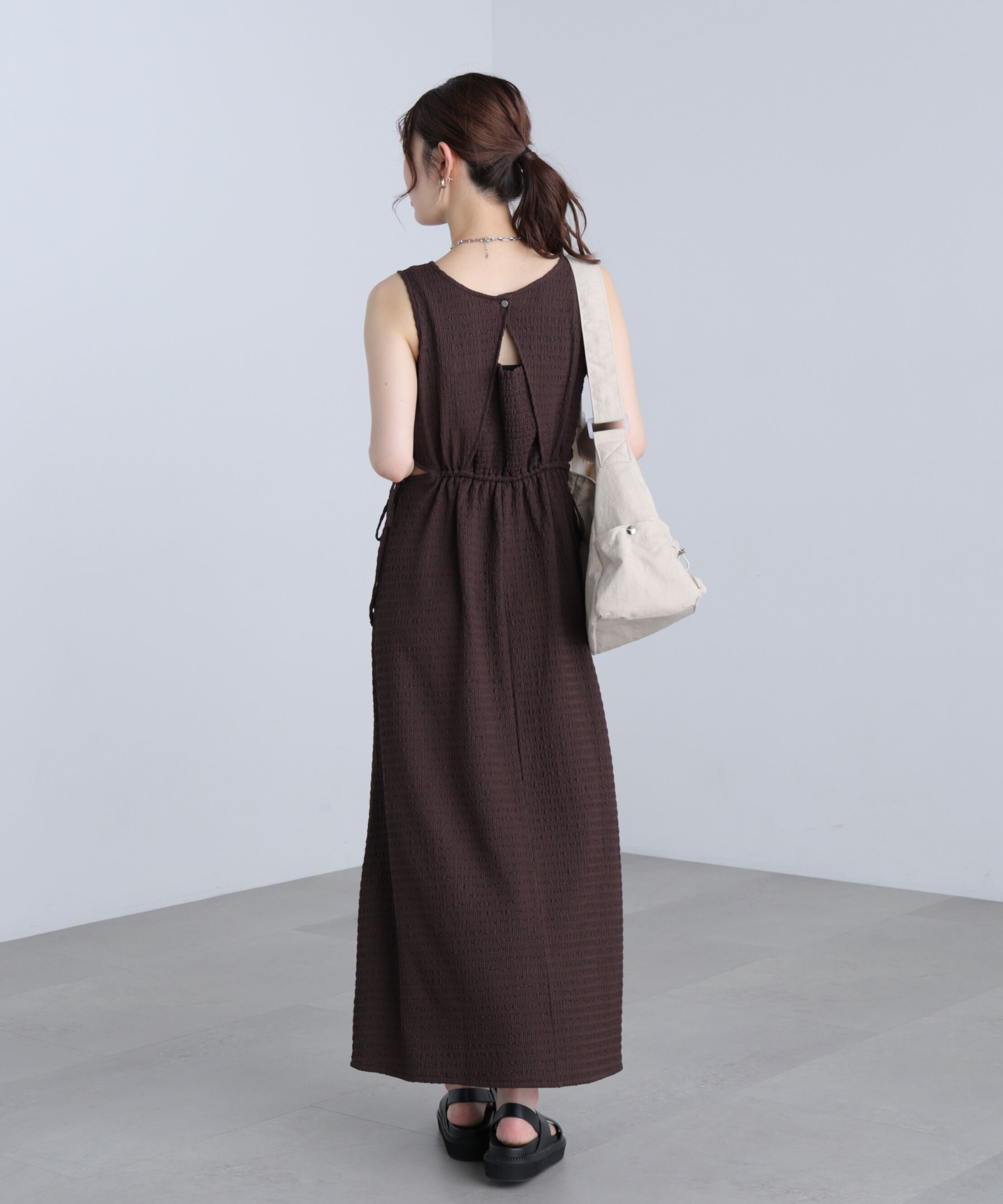  「サイドカットノースリカットソーワンピース」|ワンピース|
