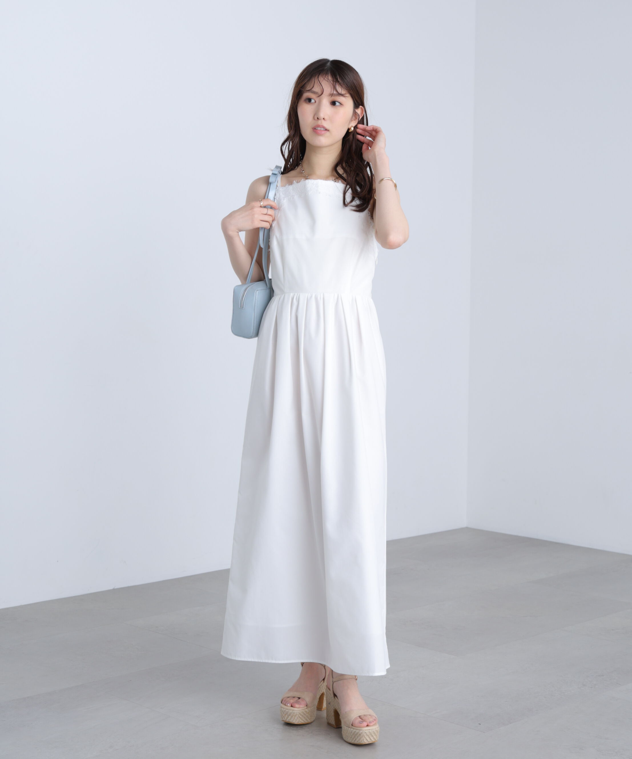  「レーストリムリボンキャミワンピース〈MFM〉」|ワンピース|
