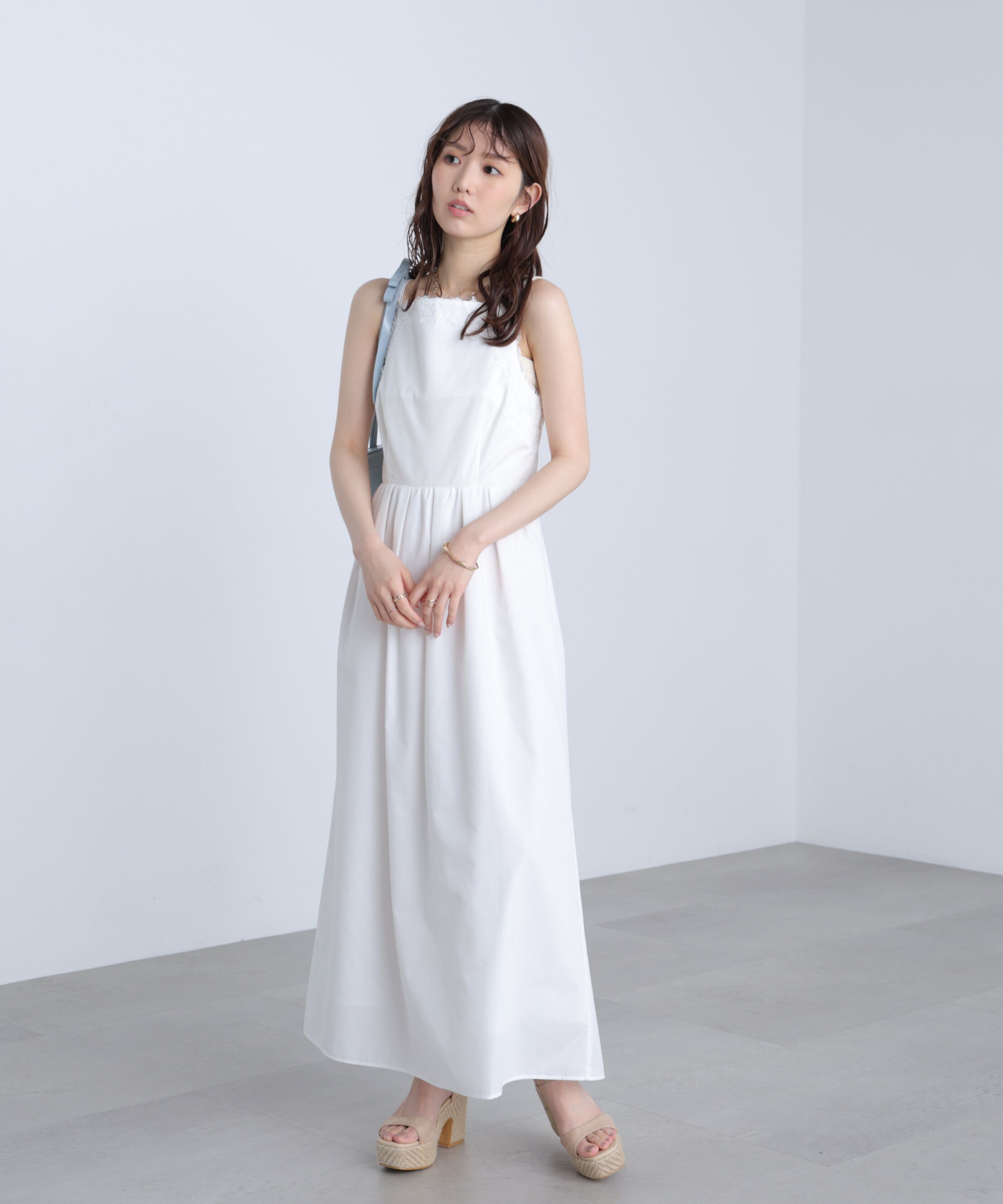  「レーストリムリボンキャミワンピース〈MFM〉」|ワンピース|