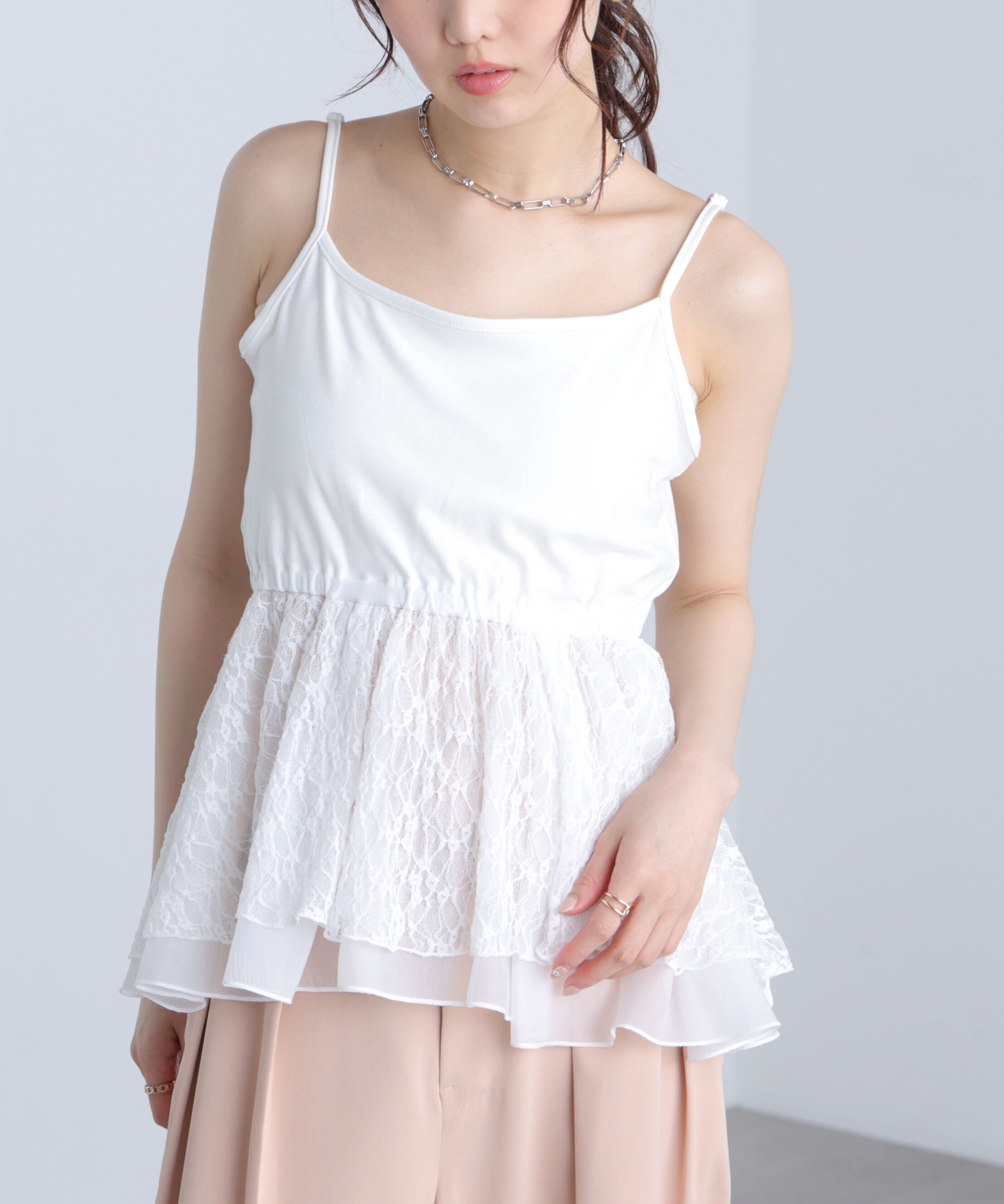  「ティアードペプラムキャミ〈MFM〉」|Tシャツ・カットソー|
