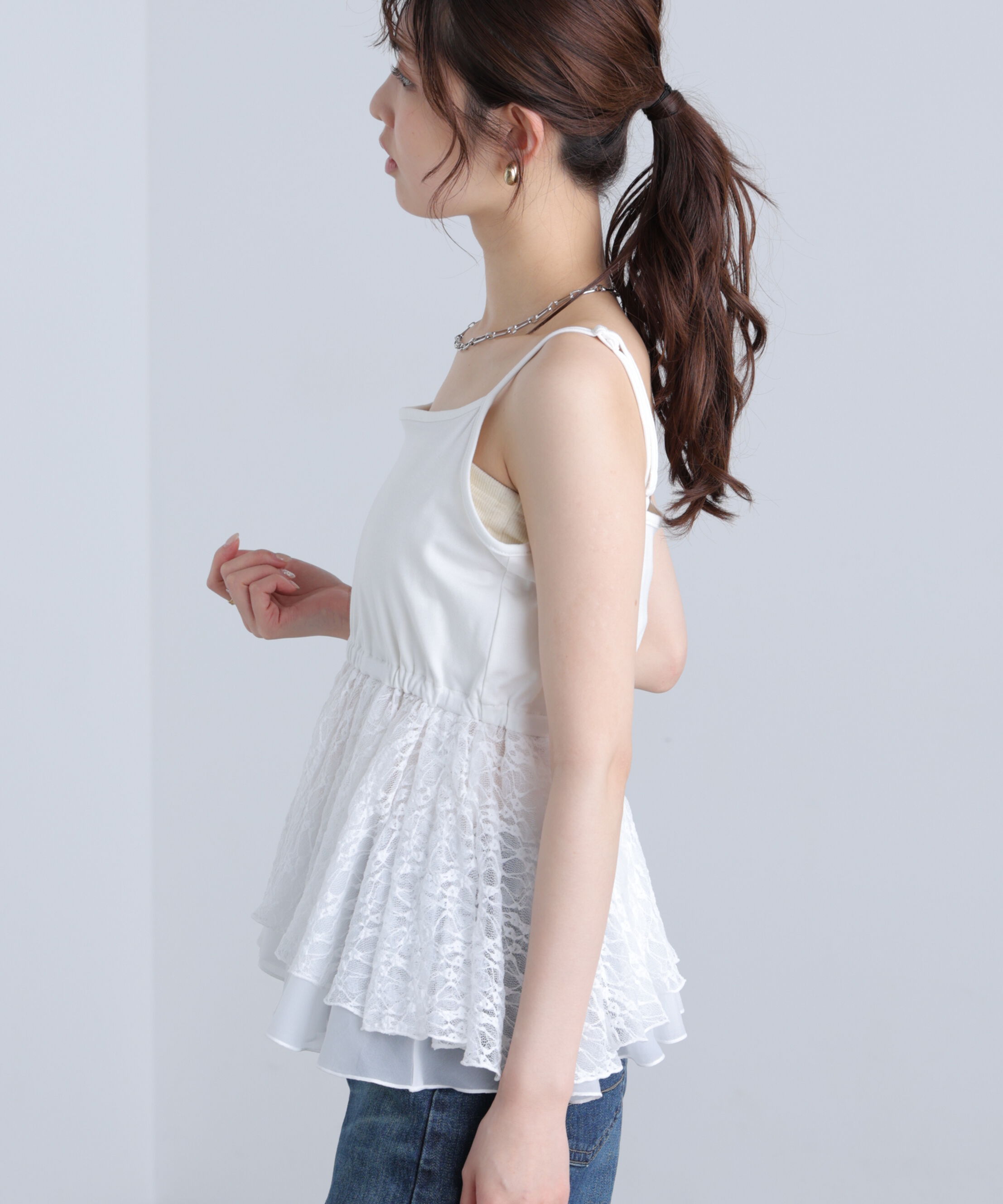  「ティアードペプラムキャミ〈MFM〉」|Tシャツ・カットソー|
