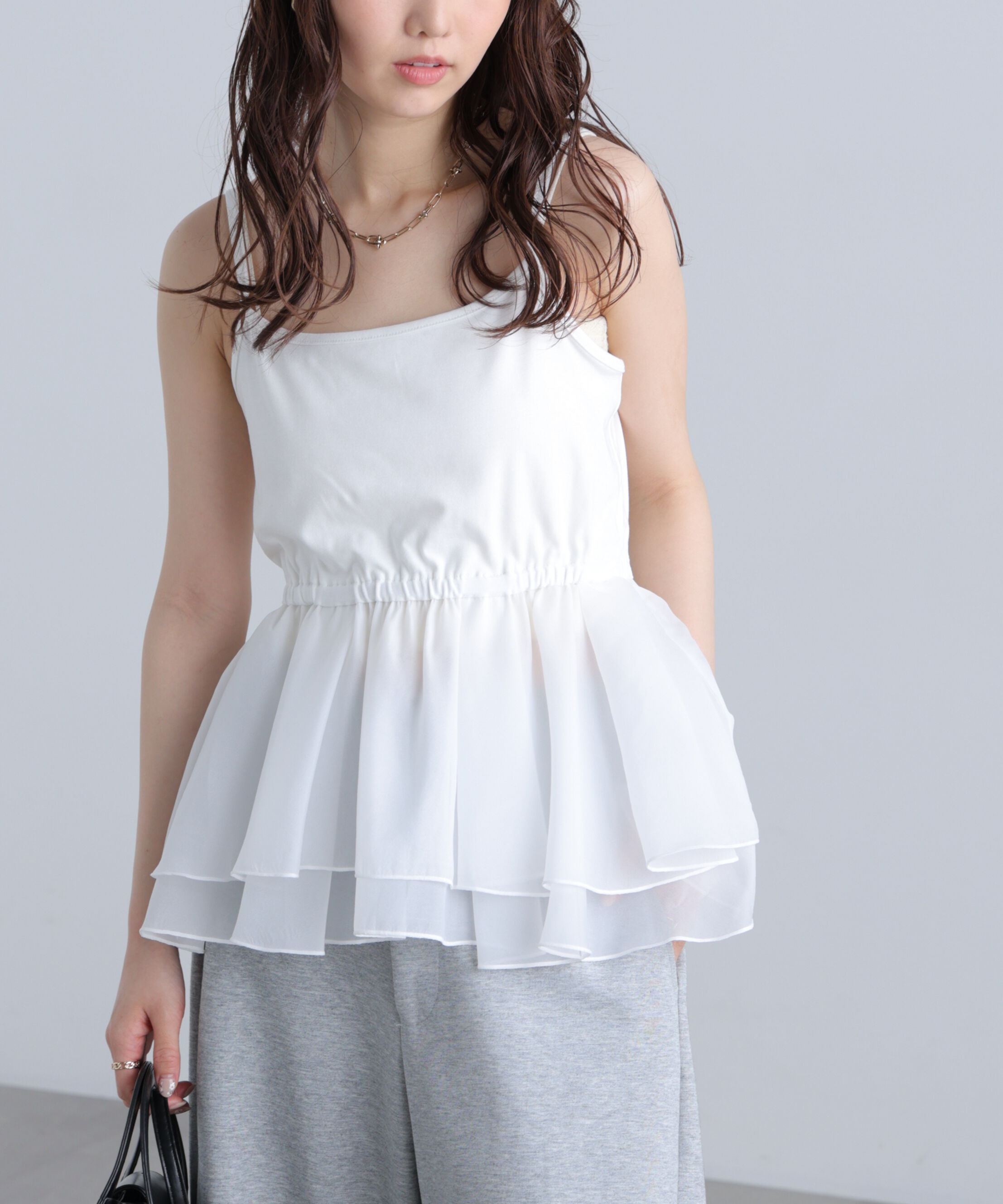  「ティアードペプラムキャミ〈MFM〉」|Tシャツ・カットソー|