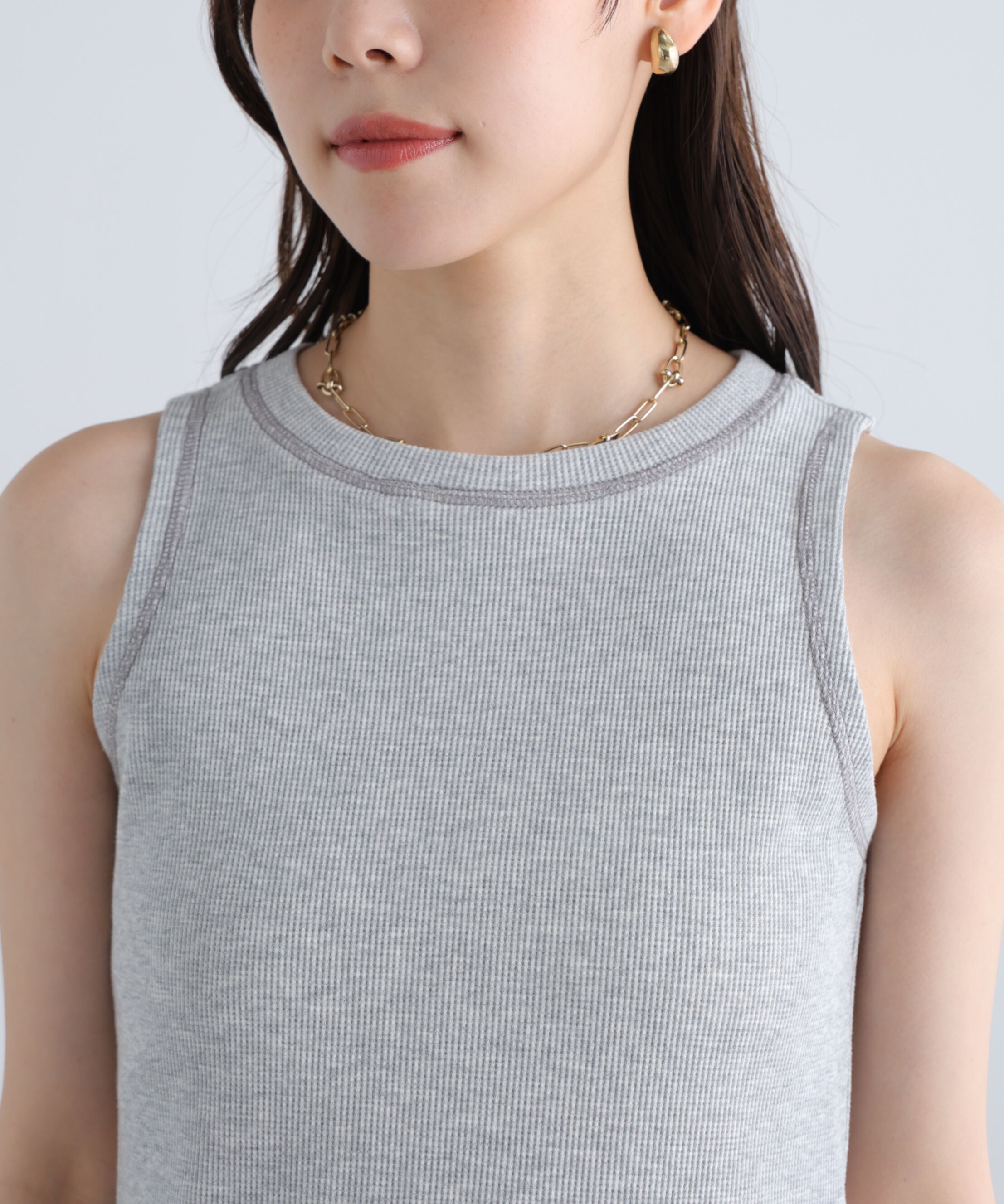  「ワッフルアメスリショート丈タンク」|Tシャツ・カットソー|