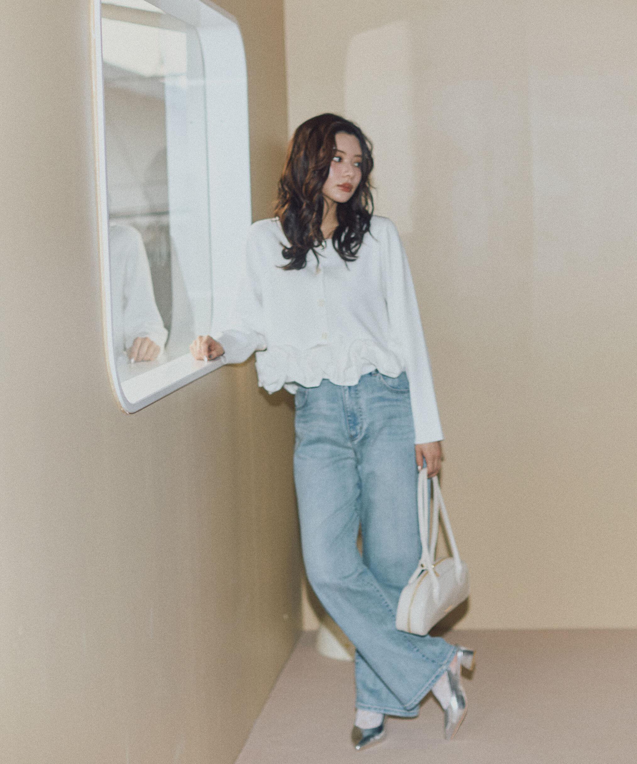 PROPORTION BODY DRESSING「〈a/mie〉ホイップペプラムニット　26SS」|カーディガン|