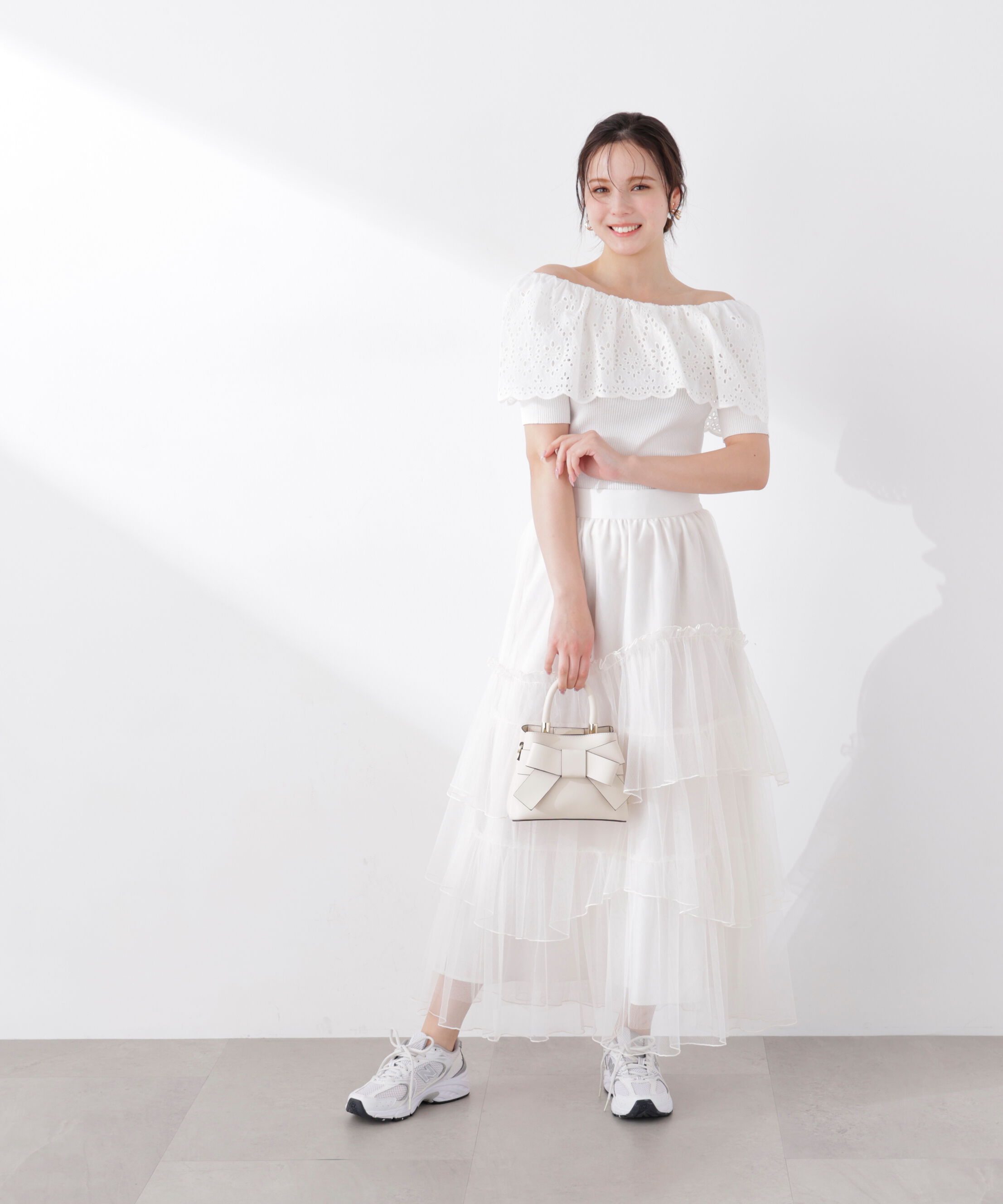 PROPORTION BODY DRESSING「スカラップレースオフショルニット　26SS」|ニット・セーター|