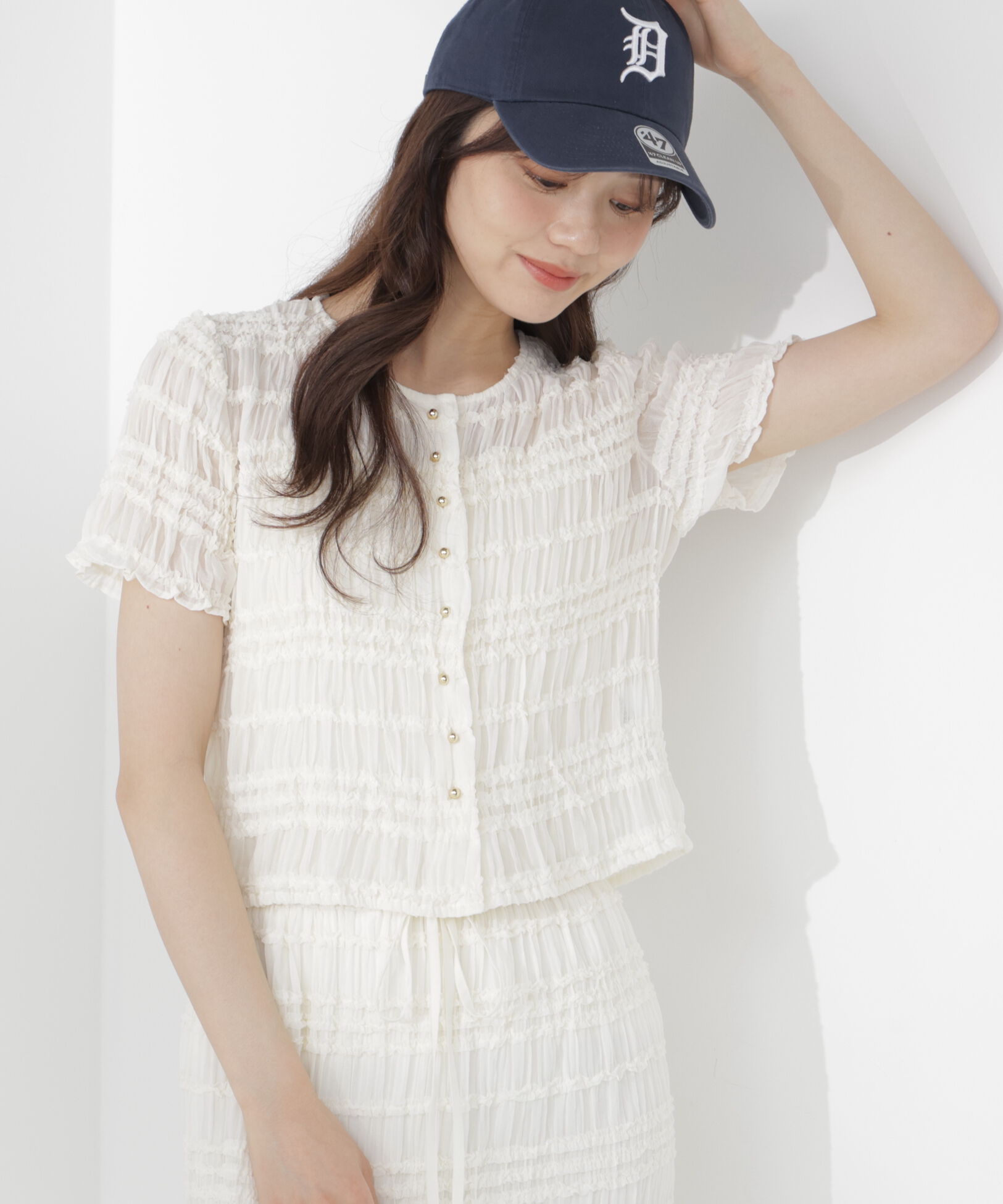 PROPORTION BODY DRESSING「＜a/mie＞フリルシャーリングブラウス」|シャツ・ブラウス|