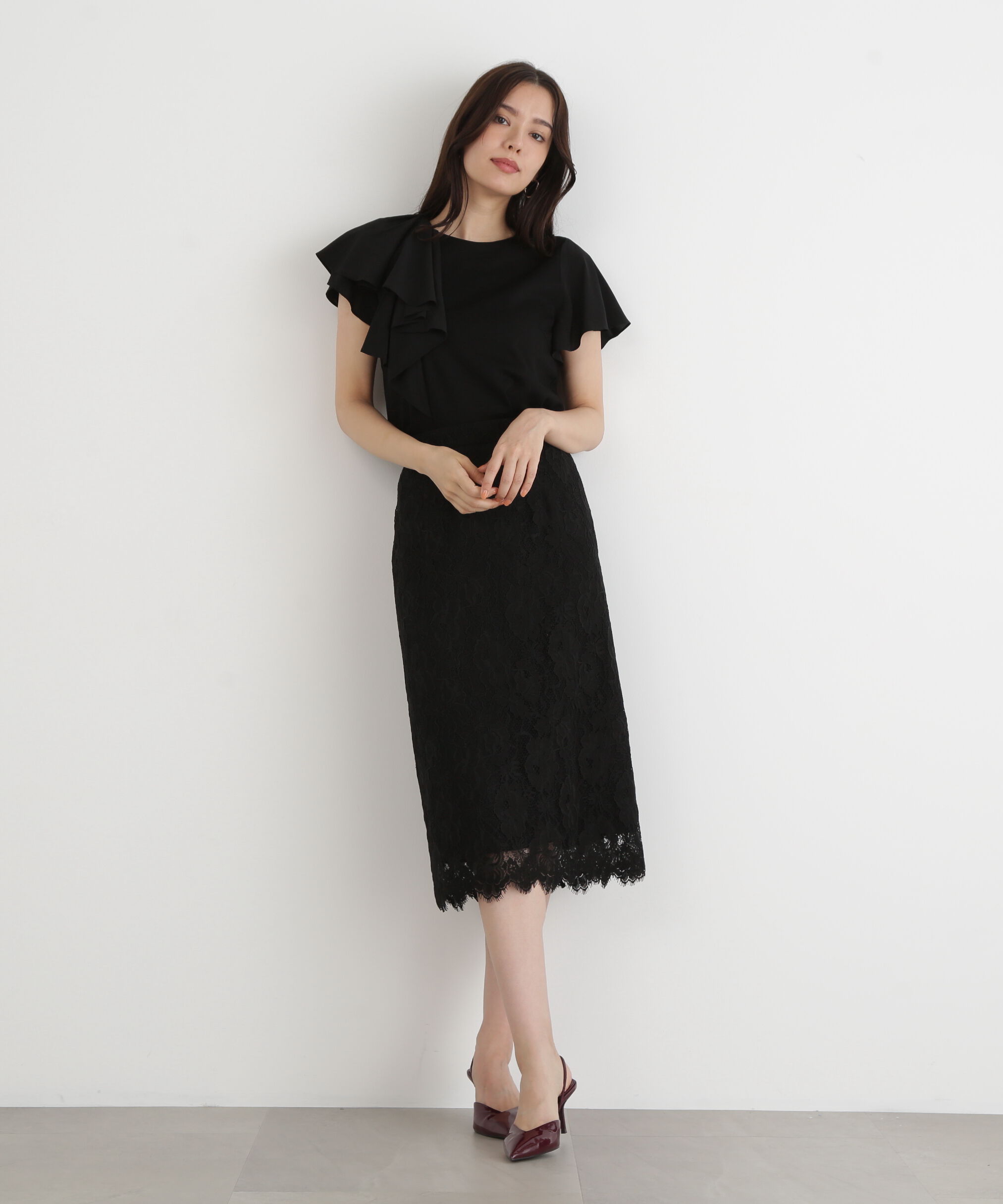  「◆ラッフルコンビカットソープルオーバー」|Tシャツ・カットソー|