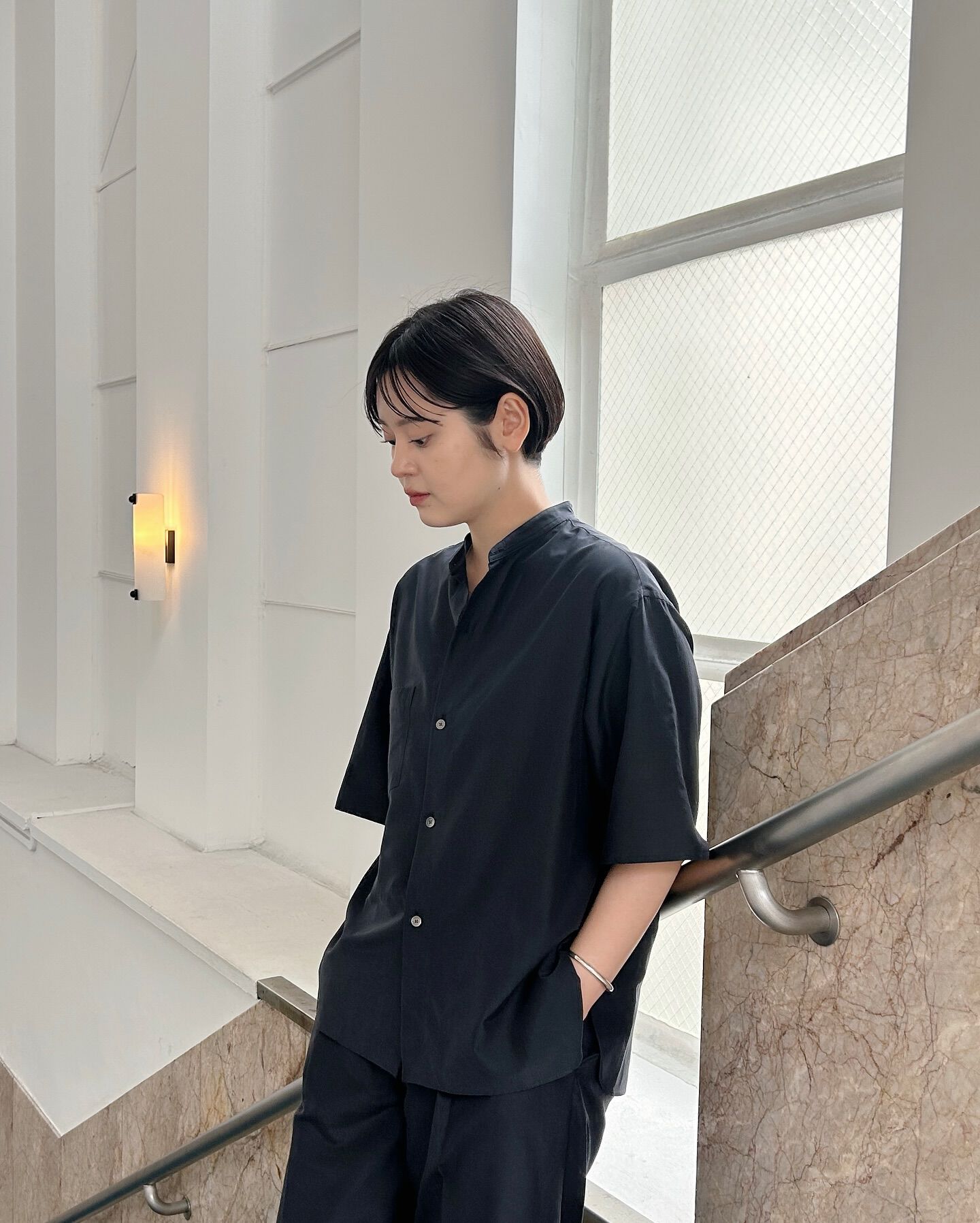 YLEVE 「YLEVE / SILK COTTON CLOTH BIO SUEDE SHIRT」|シャツ・ブラウス|