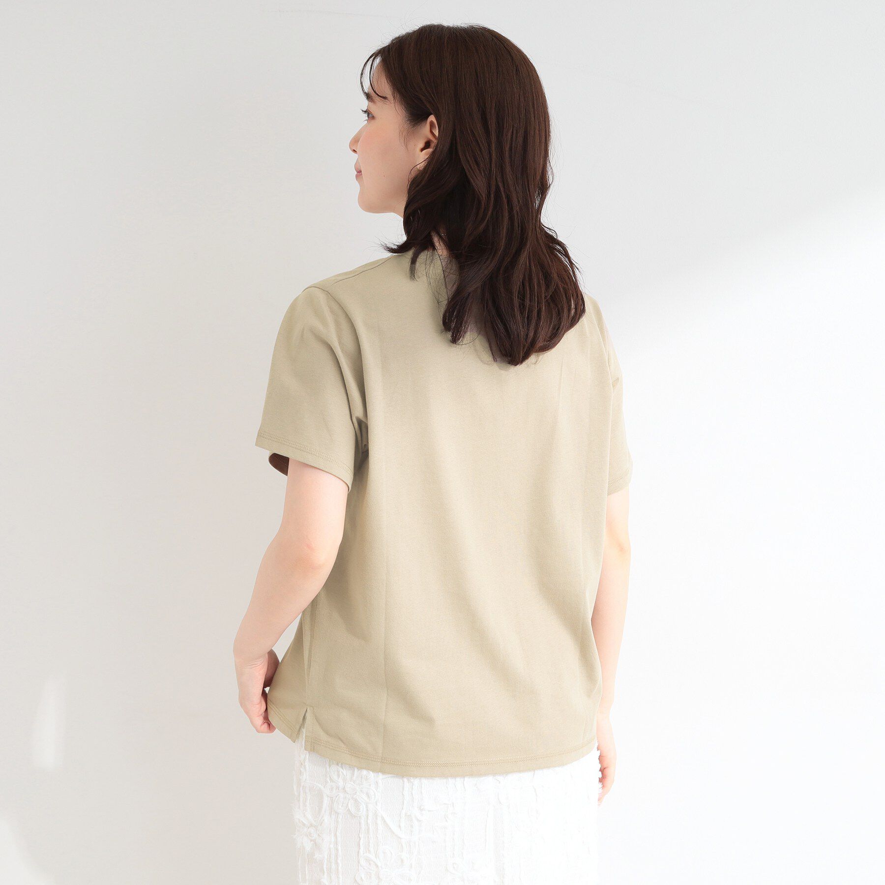 SHOO･LA･RUE「【ひんやり/S-LL/洗濯機可】真夏に着たい 大人のベーシックカラープリントTシャツ」|Tシャツ・カットソー|