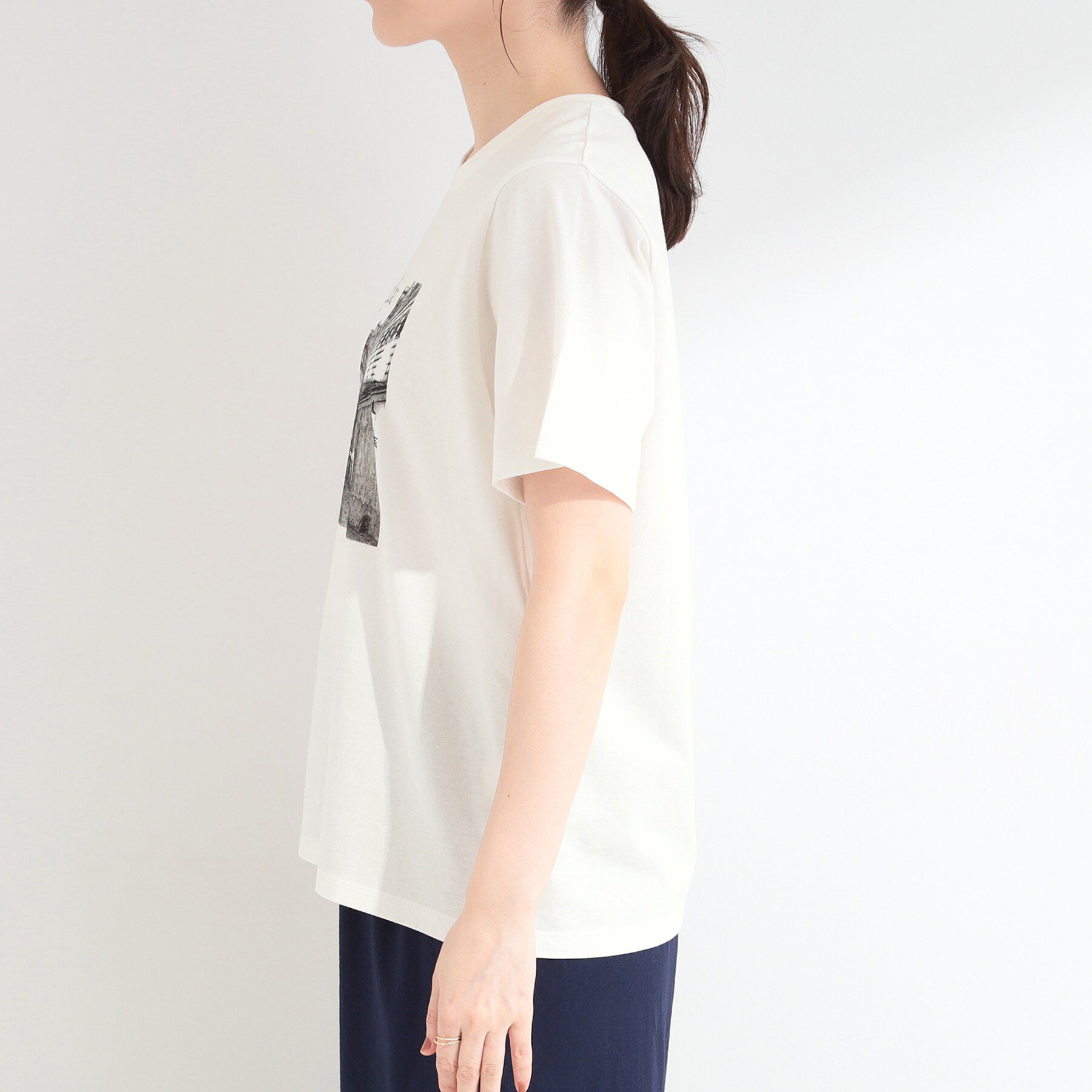 SHOO･LA･RUE「【ひんやり/S-LL/洗濯機可】真夏に着たい 大人のベーシックカラープリントTシャツ」|Tシャツ・カットソー|