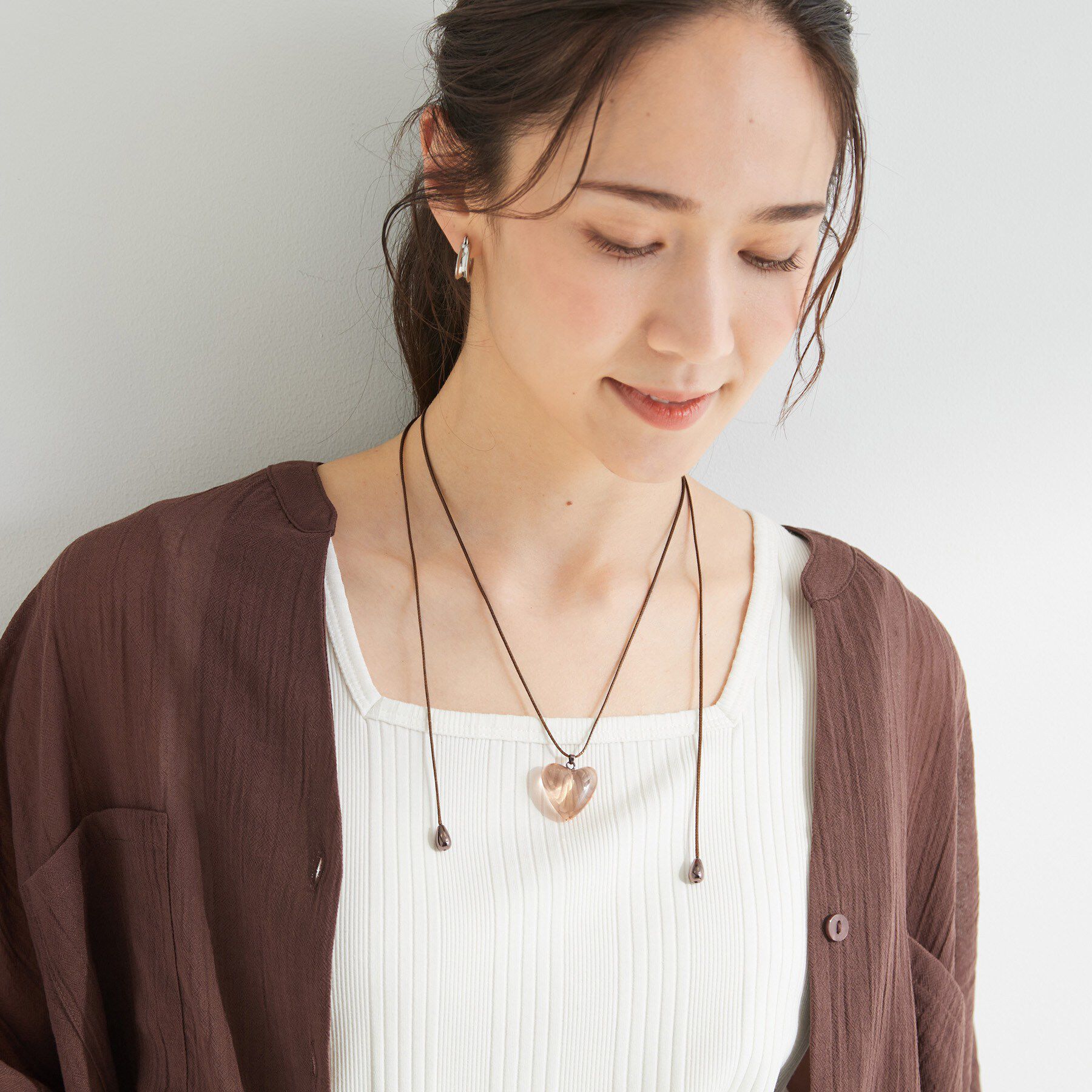 SHOO･LA･RUE「【マルチWAY】クリアハート紐ネックレス」|ネックレス|