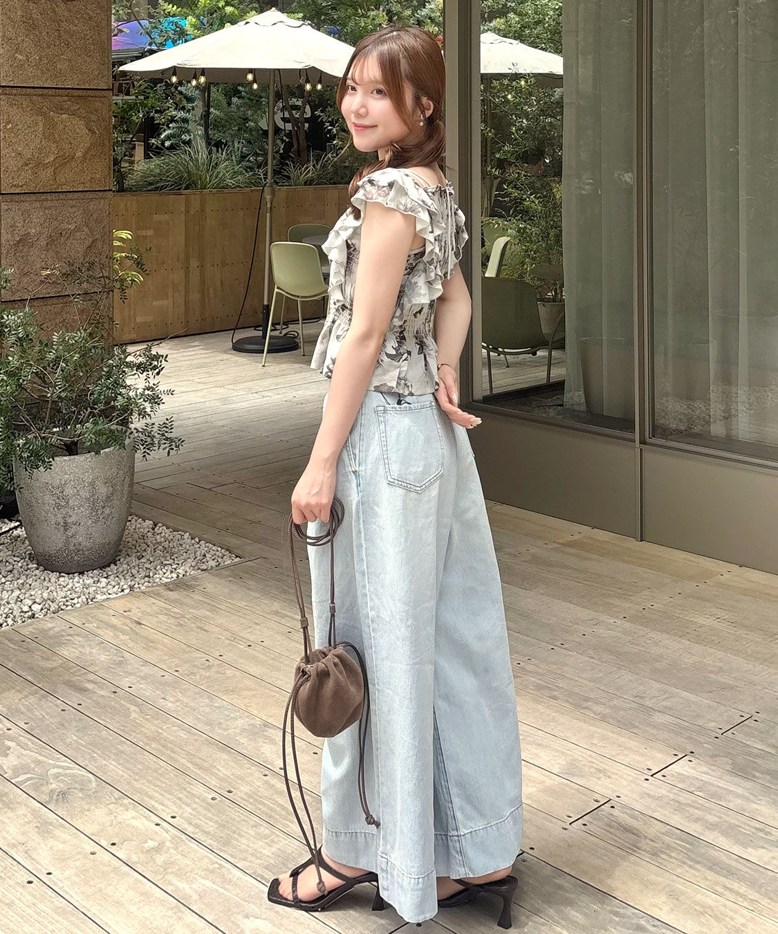 COCO DEAL「シャーリングフリルブラウス」|シャツ・ブラウス|