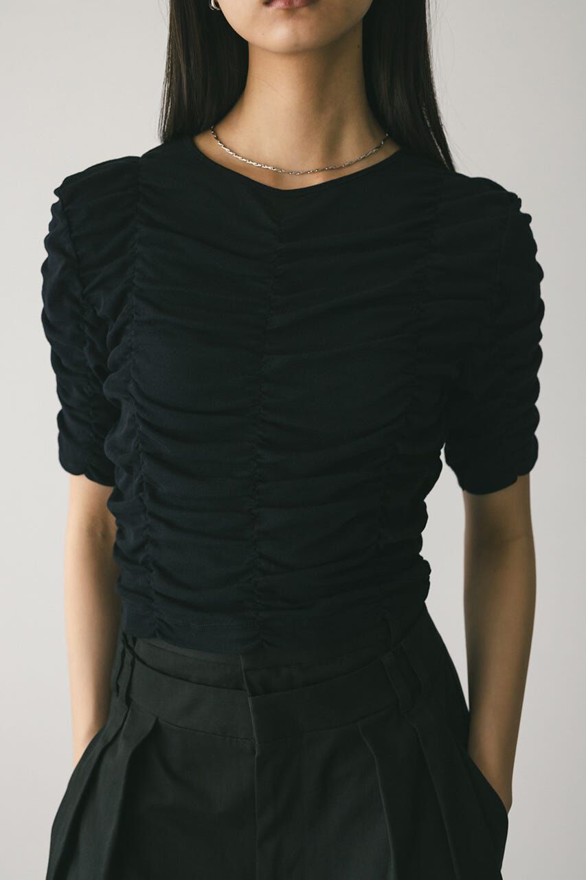 STYLEMIXER「ランダムシャーリングトップ」|Tシャツ・カットソー|BLK