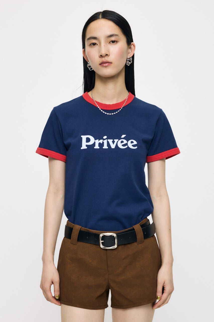 MOUSSY「PRIVEE RINGER Tシャツ」|Tシャツ・カットソー|NVY