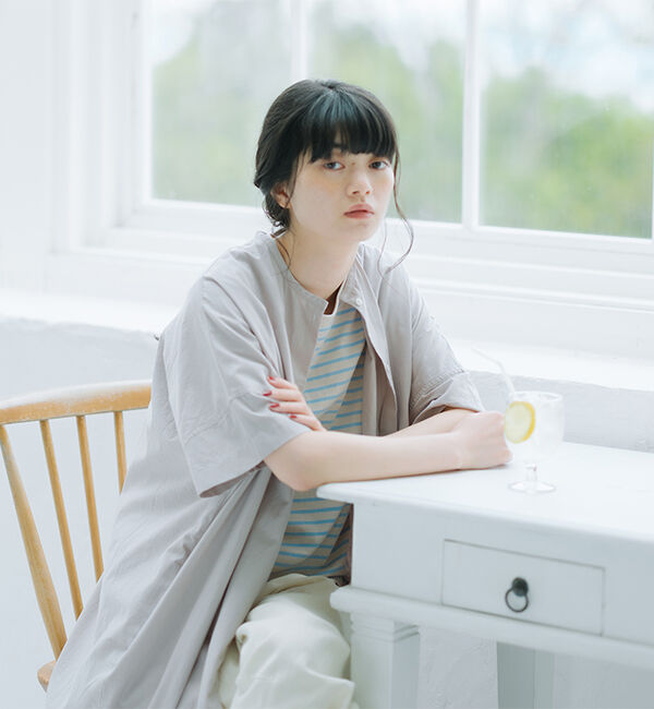 オローネ「ファインダーロングロングシャツ&ldquo;5分袖&rdquo;」|シャツ・ブラウス|