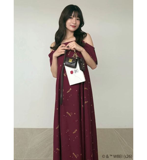 MERCURYDUO「Harry Potterコレクション ロゴプリントケープキャミワンピース」|ワンピース|