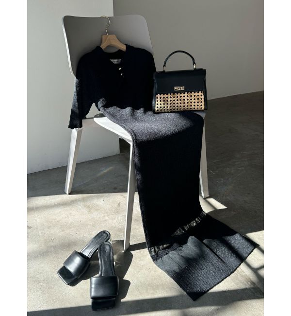 LAGUNAMOON「【riiさんコラボカラー・サイズあり】クロップドカーデセットニットワンピース」|ワンピース|