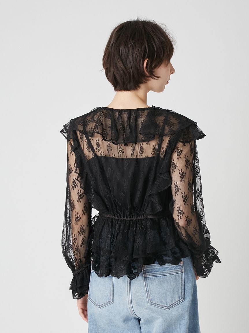 LILY BROWN「ラッフルレースリボントップス」|シャツ・ブラウス|