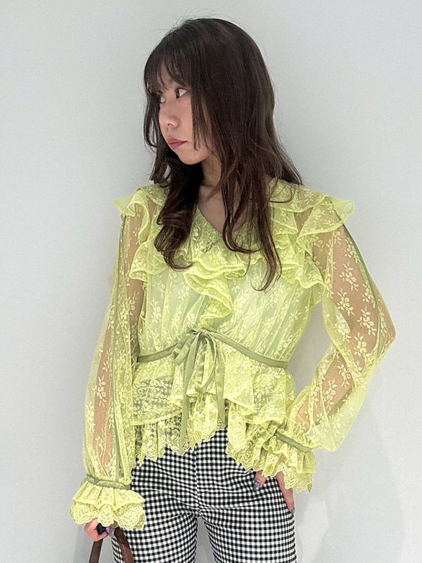 LILY BROWN「ラッフルレースリボントップス」|シャツ・ブラウス|LIME