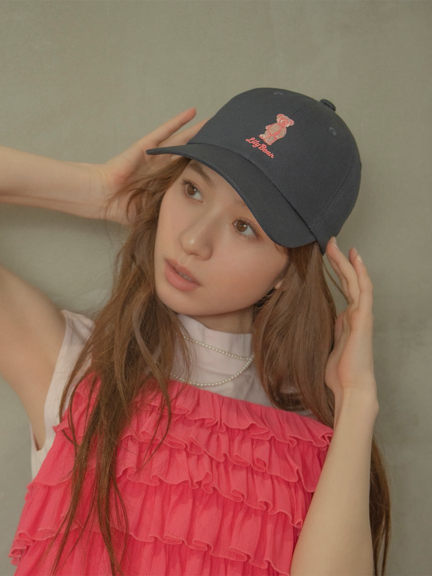 LILY BROWN「Lily Bearエンブロイダリーキャップ」|キャップ・キャスケット|NVY