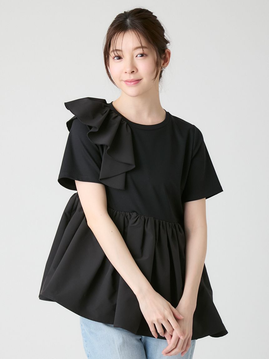 CELFORD「アシンメトリーカットチュニック」|Tシャツ・カットソー|BLK