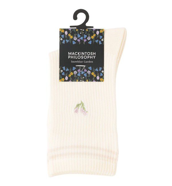 MACKINTOSH PHILOSOPHY「【WEB&一部店舗限定】フラワーワンポイントソックス」|ソックス|オフホワイト