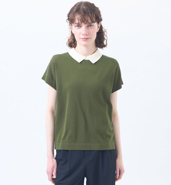 MACKINTOSH PHILOSOPHY「【Bicolor Knit Polo】」|ニット・セーター|カーキ