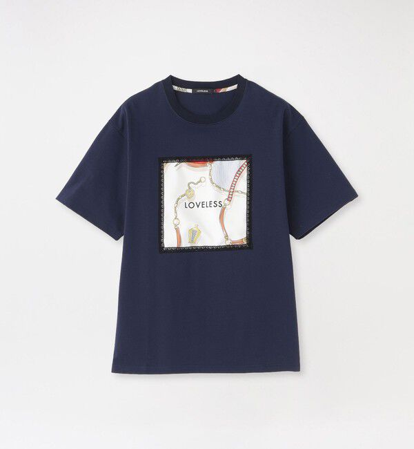  「スカーフトリミングTシャツ」|Tシャツ・カットソー|ネイビー