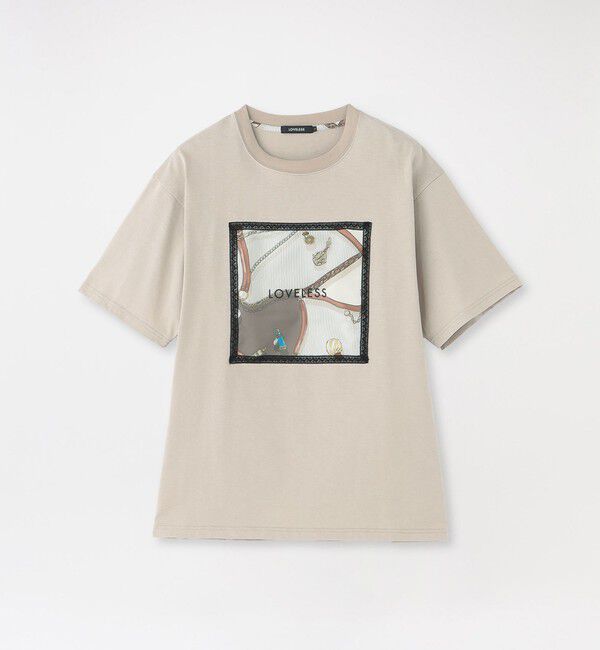 「スカーフトリミングTシャツ」|Tシャツ・カットソー|ベージュ
