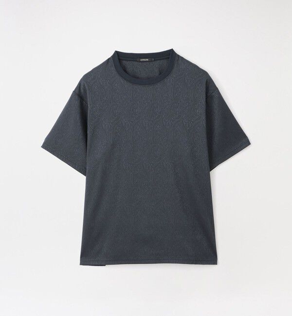  「サテンジャガードTシャツ」|Tシャツ・カットソー|ネイビー
