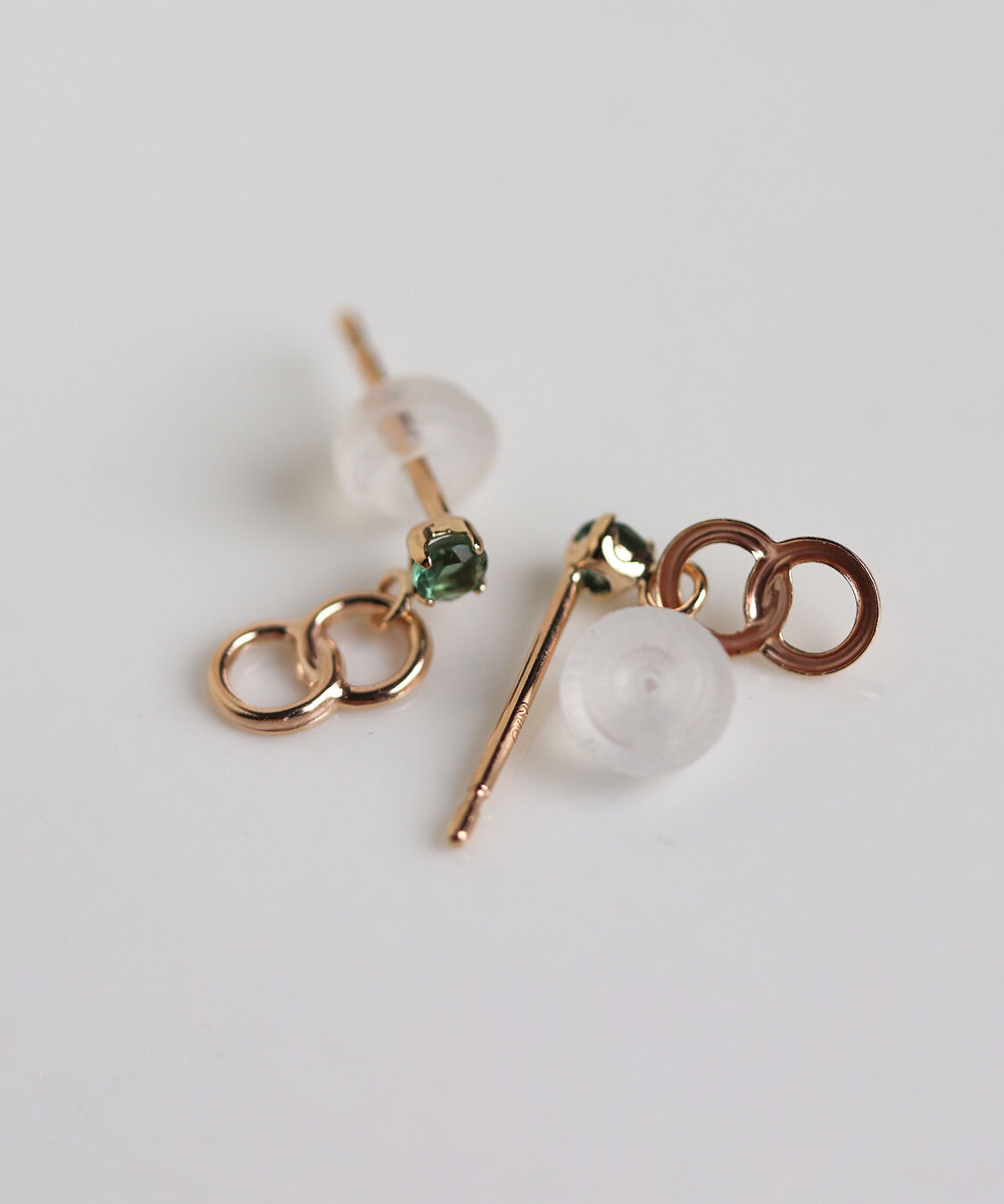  「カラーストーン サークル ピアス | K10YG」|ピアス|