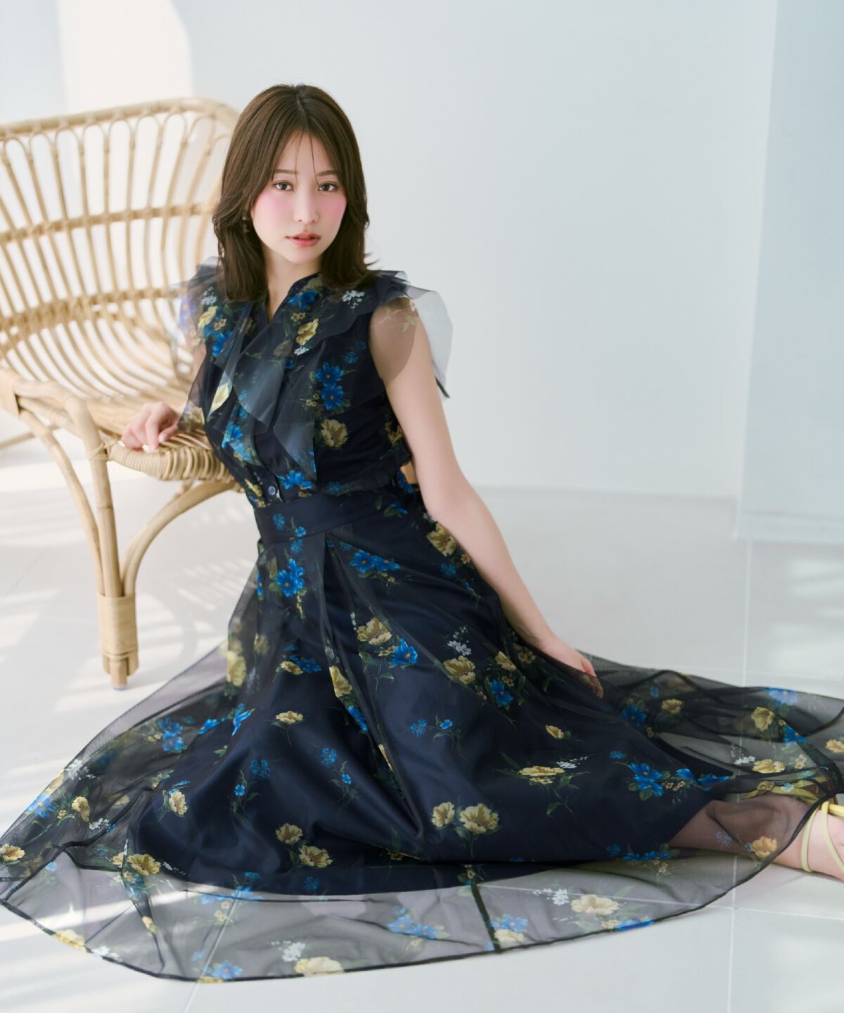 WILLSELECTION「フラワーメッシュラッフルブラウス」|シャツ・ブラウス|