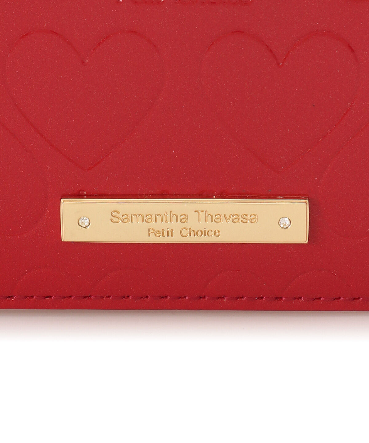 Samantha Thavasa Petit Choice「エナメルハート型押し 2つ折りパスケース」|定期入れ|