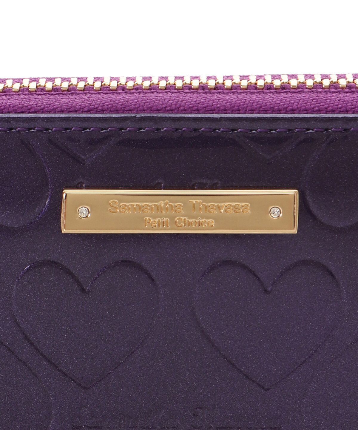 Samantha Thavasa Petit Choice「エナメルハート型押し ラウンド長財布」|財布|