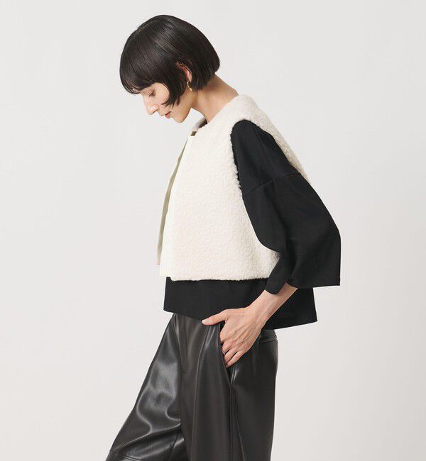 UNITED ARROWS「＜SACRA＞ボア ショート ベスト」|ベスト・ジレ|