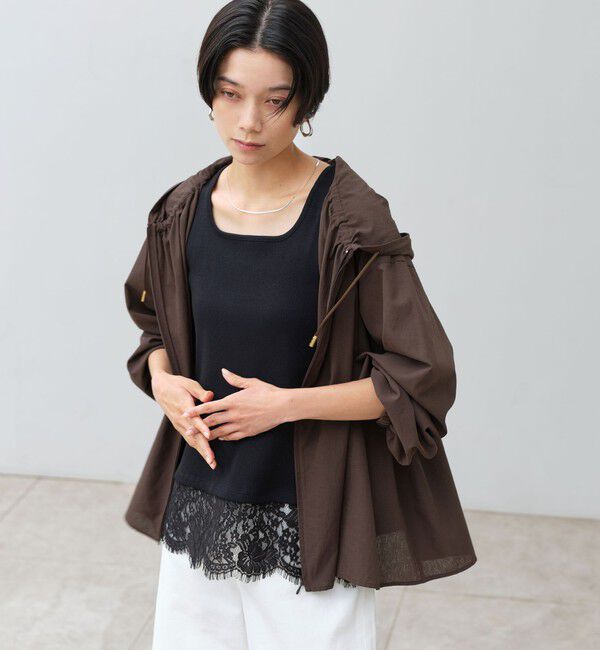 UNITED ARROWS green label relaxing「［size SHORTあり］フード ギャザー シャツ  UVカット 通気性 吸水速乾」|シャツ・ブラウス|
