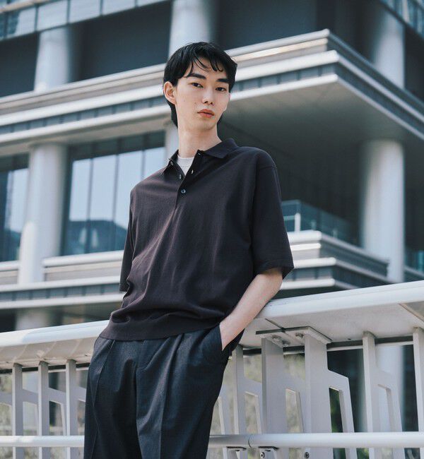 UNITED ARROWS green label relaxing「A+ プレーン 18G 半袖ニット ポロシャツ -ウォッシャブル-」|ポロシャツ|DK.BROWN
