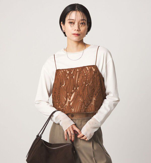 UNITED ARROWS green label relaxing「テープシシュウ ショート キャミソール」|キャミソール|