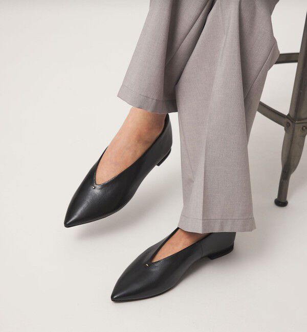 UNITED ARROWS green label relaxing「メタルチップ ソフトフラットシューズ 撥水」|ローファー|BLACK