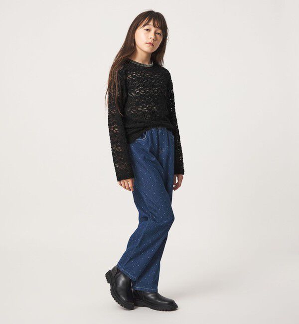 UNITED ARROWS green label relaxing「フラワー ジャガード シアー トップス / キッズ 140cm-160cm」|Tシャツ・カットソー|