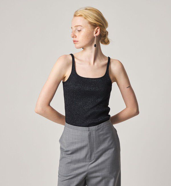 STEVEN ALAN「＜Steven Alan＞ラメ テレコ キャミタンクトップ」|Tシャツ・カットソー|BLACK