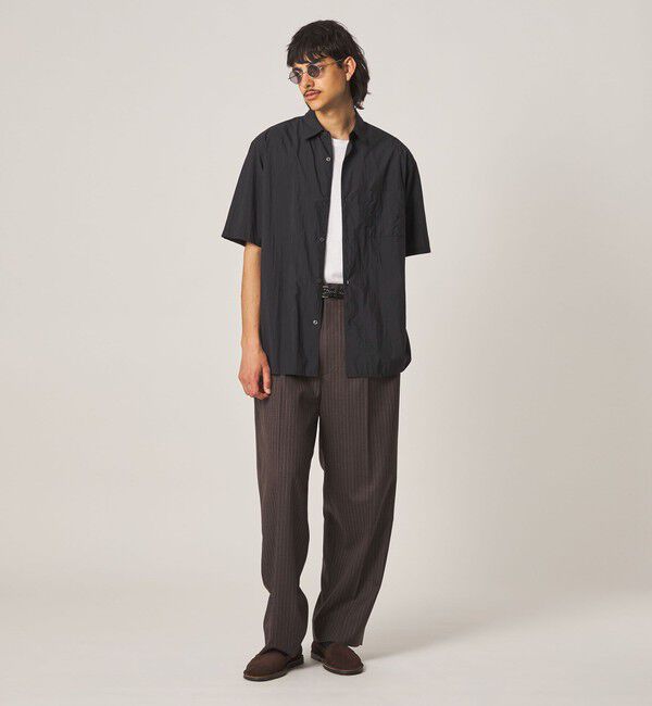 STEVEN ALAN「＜Steven Alan＞ エアリーナイロン レギュラーカラー ショートスリーブ シャツ BOX」|シャツ・ブラウス|