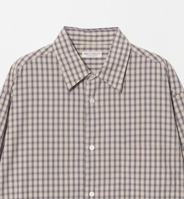 BEAUTY&YOUTH UNITED ARROWS「ピーチスキン チェック レギュラー シャツ FORM型」|シャツ・ブラウス|