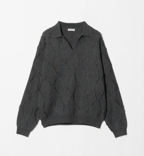 BEAUTY&YOUTH UNITED ARROWS「フリンジ パターン スキッパー ニット」|ニット・セーター|