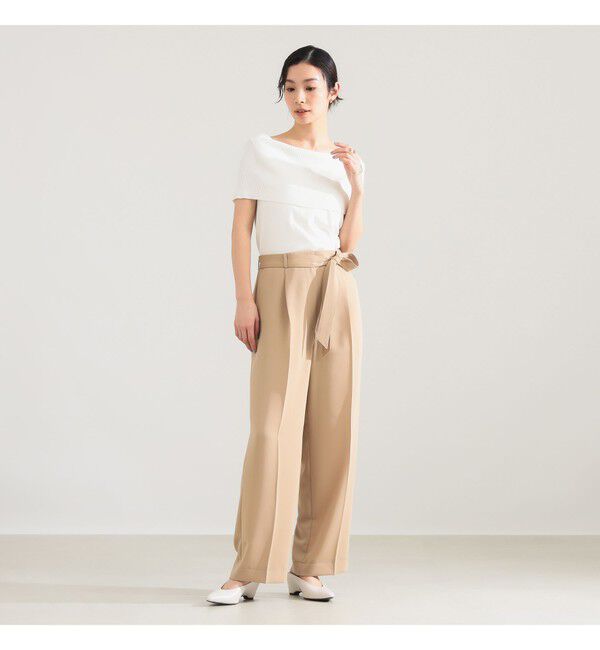 Demi-Luxe BEAMS 「オフショルダー ノースリーブ プルオーバーニット」|ニット・セーター|