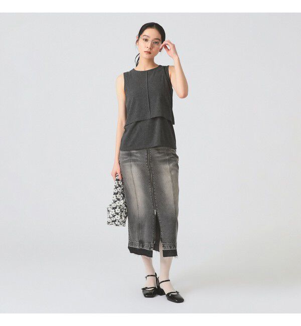 Ray BEAMS 「カットアウト レイヤード ノースリーブ」|Tシャツ・カットソー|
