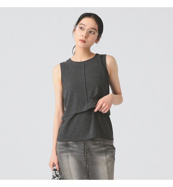 Ray BEAMS 「カットアウト レイヤード ノースリーブ」|Tシャツ・カットソー|