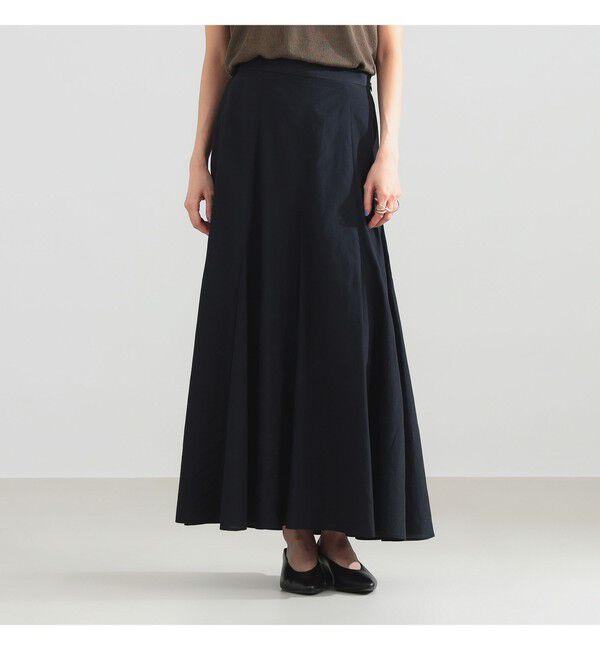 Demi-Luxe BEAMS 「コットン アセテート フレアスカート」|スカート|BLACK