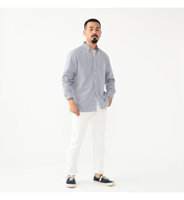 BEAMS PLUS「5 ポケット テーパード ピケ パンツ」|チノ|